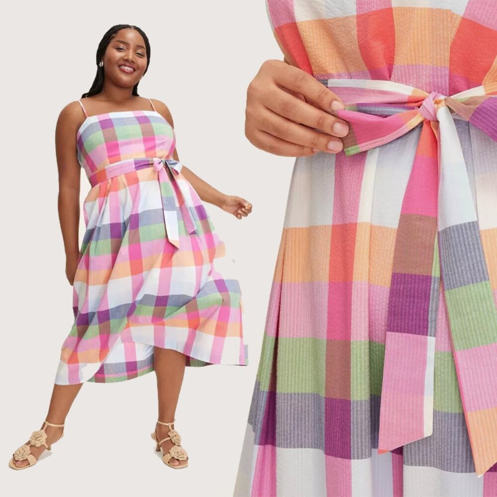 Kate Spade Plaid Midi Dress